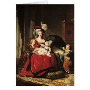 Cartão Marie-Antoinette e suas crianças, 1787