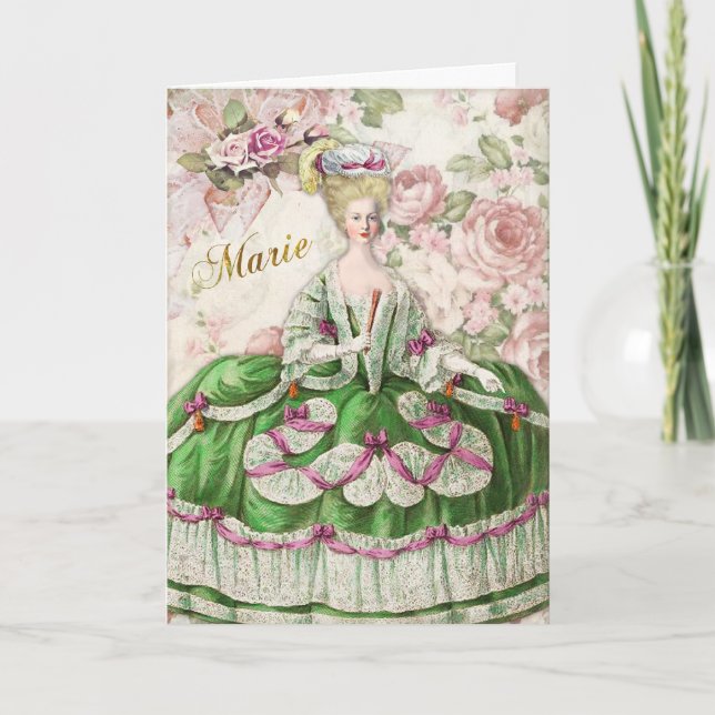 Cartão Marie Antoinette  Greeting Card Rose Bouquet (Frente)