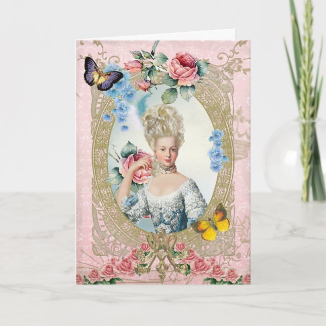 Cartão Marie Antoinette  Greeting Card Rose of Versailles (Frente)