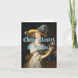 Cartão Marie Antoinette Venha Pastel Se Rainha Texto Azul