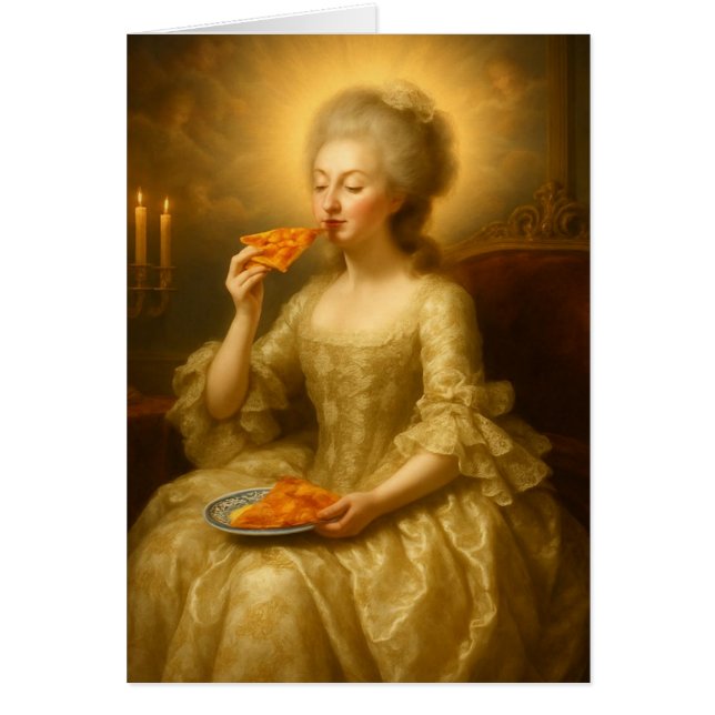Cartão Marie Comendo Pizza Arte Digital (Frente)