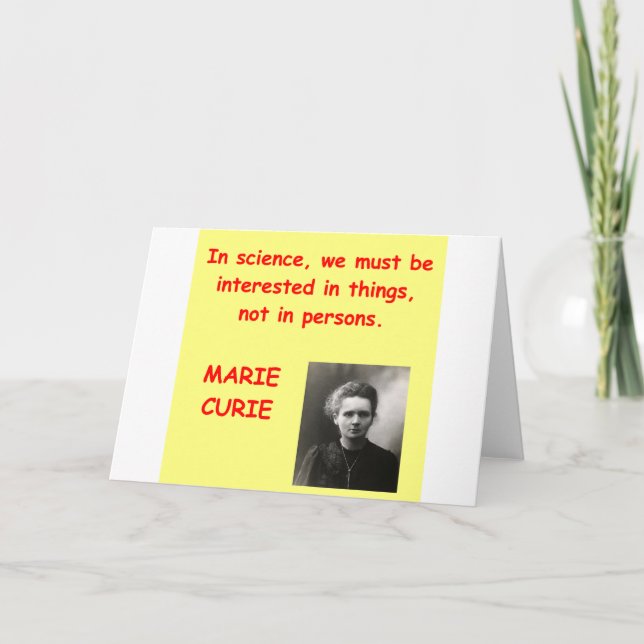 Cartão Marie Curie quote (Frente)