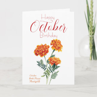 Cartão Marigold Outubro Birthday