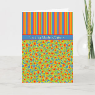 Cartão Marigolds Stripes, aniversário de outubro para mad