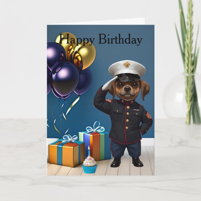 Cartão marine dog birthday Folded Greeting Card (Frente)