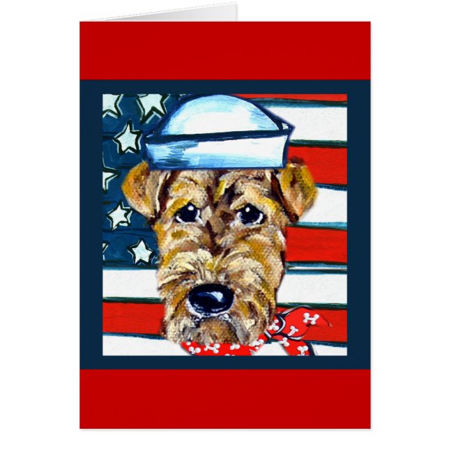 Cartão Marinho Airedale (Frente)