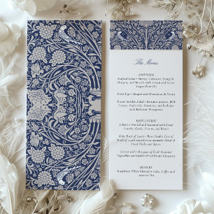 Cartão marinho Azul Creme Vitoriano de Casamento