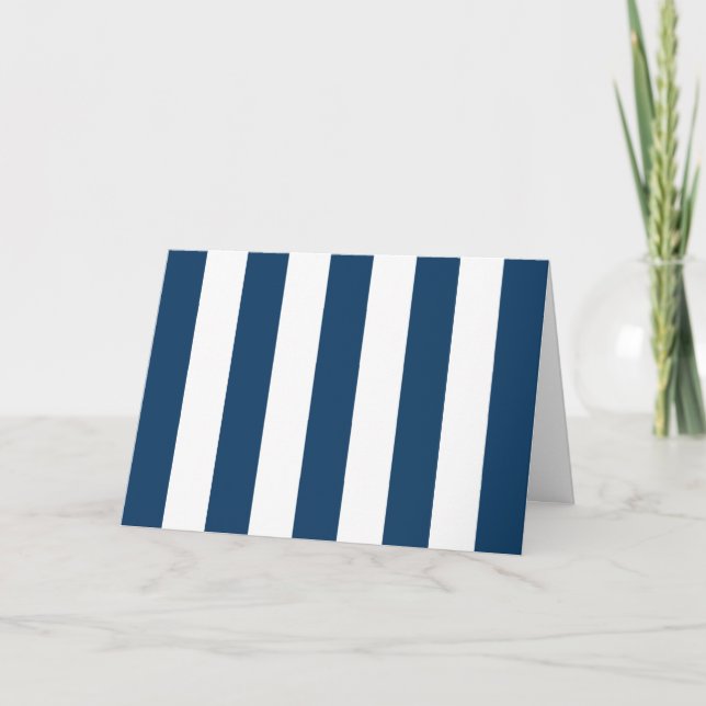 Cartão Marinho Blue Stripes, White Stripes, Padrão Stripe (Frente)