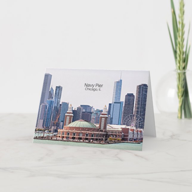 Cartão Marinho Pier, Chicago, IL (Frente)