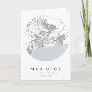 Cartão Mariupol Ucrânia Coordenadas Mapa Cidade Natal
