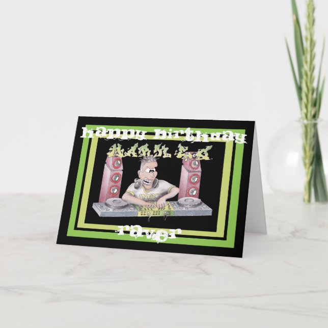 Cartão MARK E G DJ cartoon birthday card (Frente)