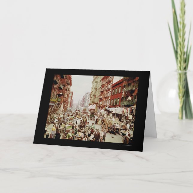 Cartão Market Mulberry St. New York City 1900 (Frente)