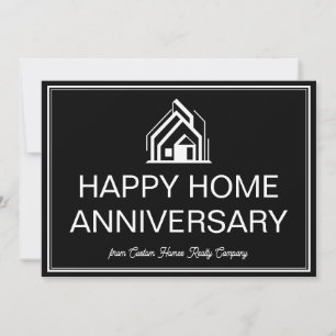 Cartão Marketing de Negócios de Imóveis Preto e Branco Pe