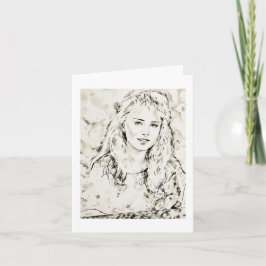 Cartão Marla Kay Mangan Computer Sketch Ink Wash 2 