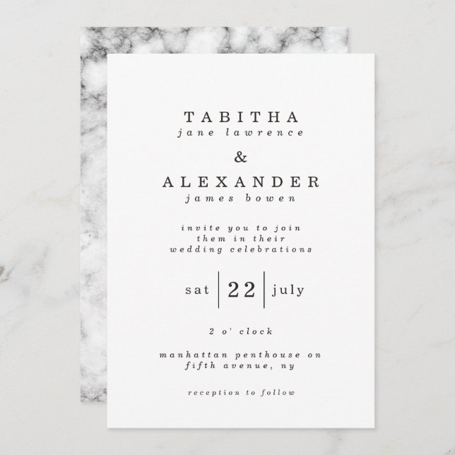 cartão mármore clássico (Frente/Verso)