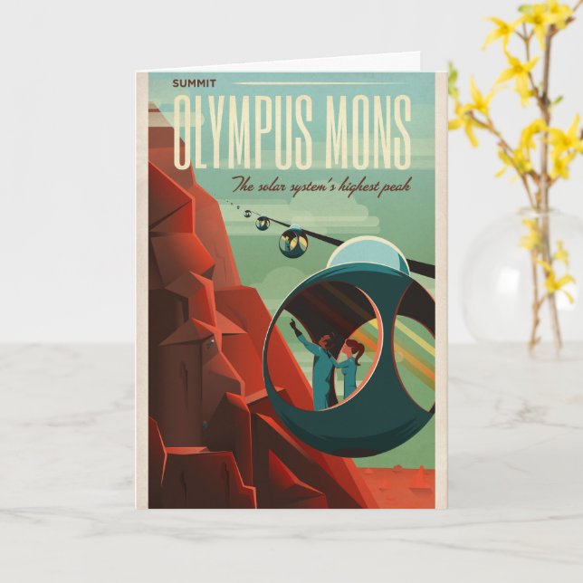 Cartão Mars Olympus Mons Maior Sistema Solar de Vulcão (Flor Amarela)