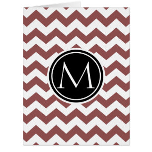 Cartão Marsala Chevron Monogrammed