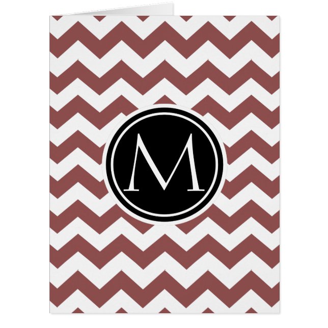 Cartão Marsala Chevron Monogrammed (Frente)