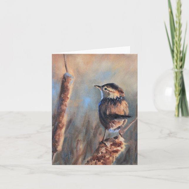 Cartão Marsh Wren Fine Art All Occasion (Frente)