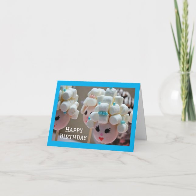 CARTÃO *MARSHMELLOW HEADS DIZ *FELIZ 10º ANIVERSÁRIO* (Frente)