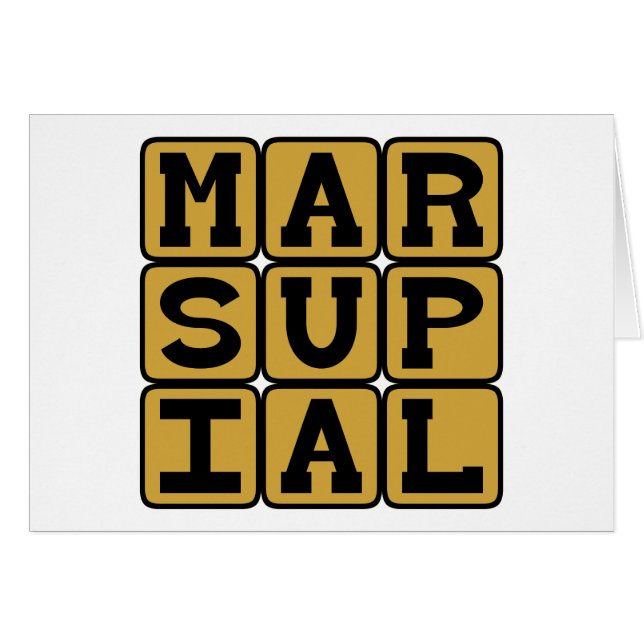 Cartão Marsupial, Mamífero com Bolsa (Frente Horizontal)