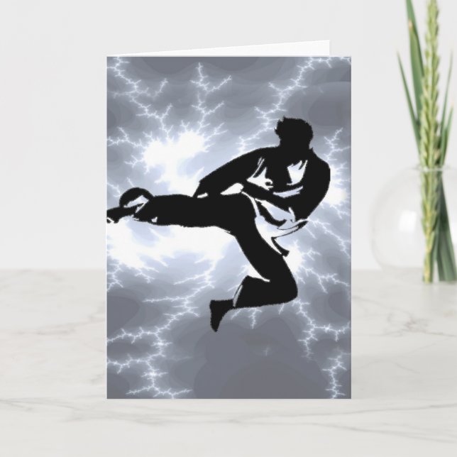 Cartão Martial Arts Silver Lightning man (Frente)