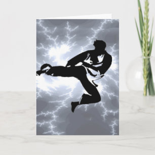 Cartão Martial Arts Silver Lightning man