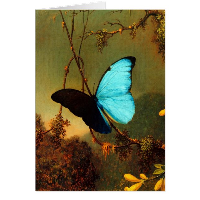 Cartão Martin Johnson Heade Blue Morpho Butterfly (Frente)