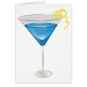 Cartão Martini azul