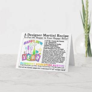 CARTÃO MARTINI RECIPE de Ano Novo RASPBERRY