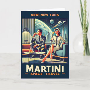 Cartão Martini Space Posteres de viagens New, Nova York