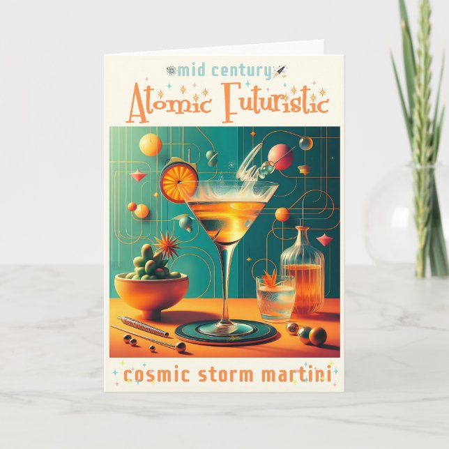 Cartão Martini Tempestade Cósmica Futurista Atômica (Frente)