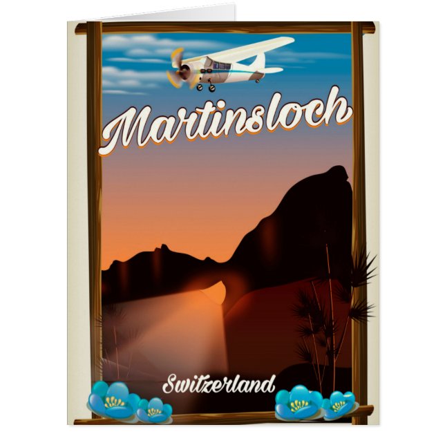 Cartão Martinsloch Suiça poster de viagens (Frente)