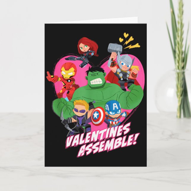 Cartão Marvel Avengers Valentines Emble  (Frente)
