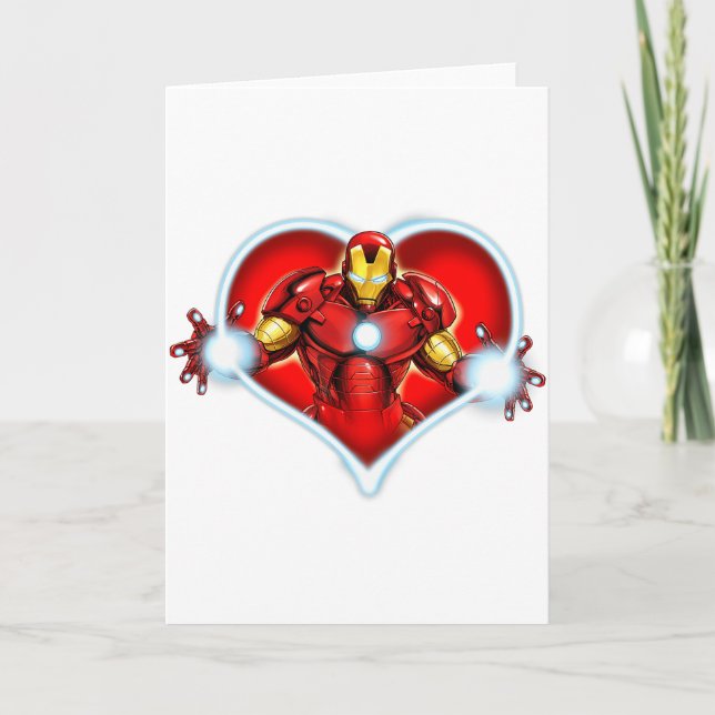 Cartão Marvel Iron Man Heart Blaster Glow Valentine Graph (Frente)