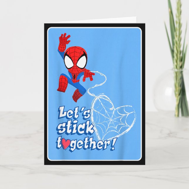 Cartão Marvel Spider-man Lets Stick Together Valentine Ca (Frente)