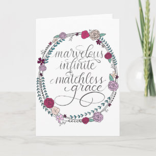 Cartão Marvelous, Infinite, Matchless Grace    Hymn Lyric