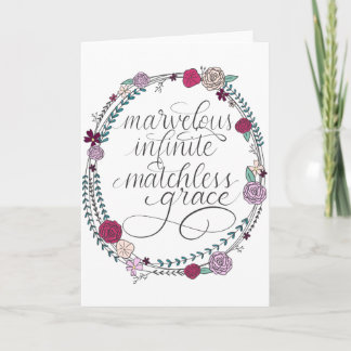 Cartão Marvelous, Infinite, Matchless Grace || Hymn Lyric