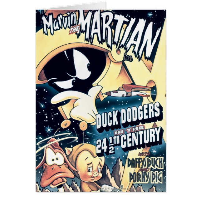 Cartão MARVIN THE MARTIAN™, DAFFY DUCK™ e Elmer (Frente)