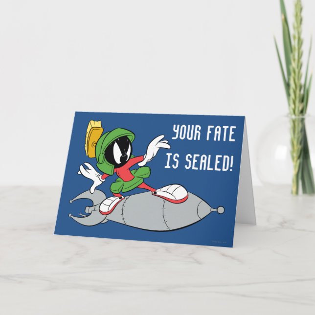 Cartão MARVIN THE MARTIAN™ Riding Rocket (Frente)