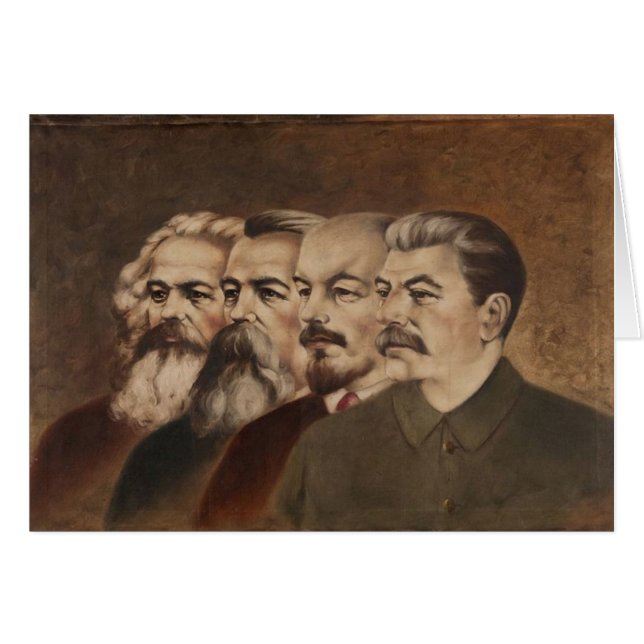 Cartão Marx, Engels, Lenin, e Stalin (Frente Horizontal)