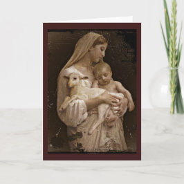 Cartão Mary Baby Jesus and Lamb