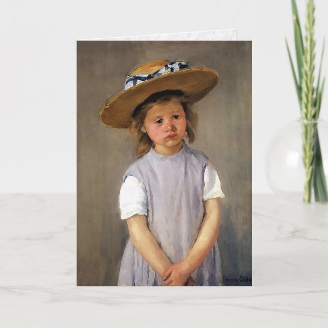 Cartão Mary Cassatt "Child in a Straw Hat" (Frente)