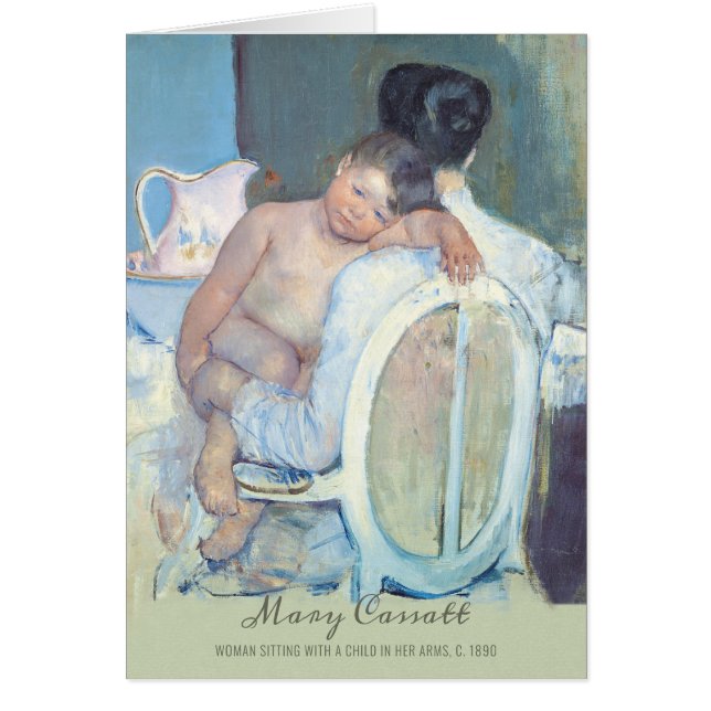 Cartão Mary Cassatt Mulher sentada com braços de criança  (Frente)
