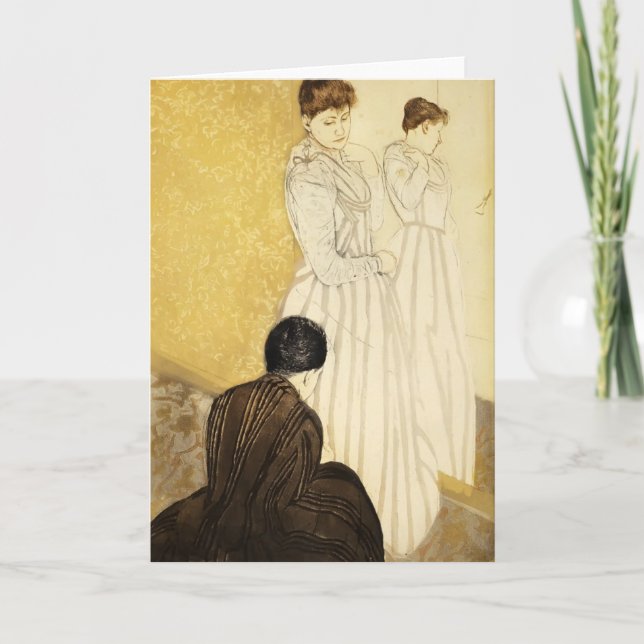 Cartão Mary Cassatt: The Fitting (Frente)