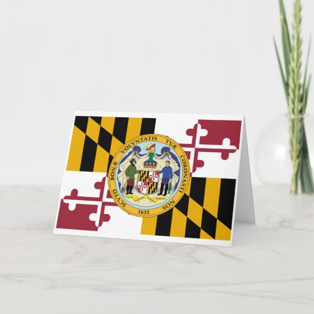 Cartão Marylander Flag & Seal Design, Flag of Maryland (Frente)