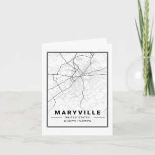 Cartão Maryville Tennessee USA - Mapa da Cidade Viagem