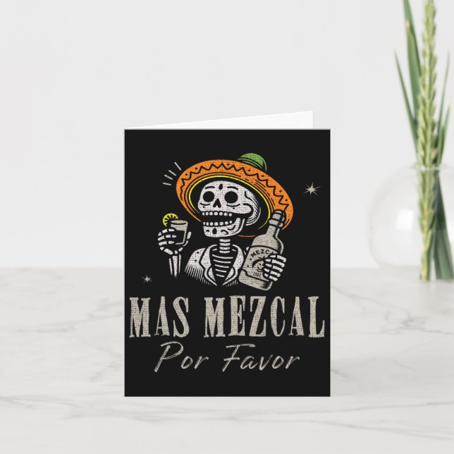 Cartão Mas Mezcal Por Favor Engraçado Bartender Cinco De  (Frente)