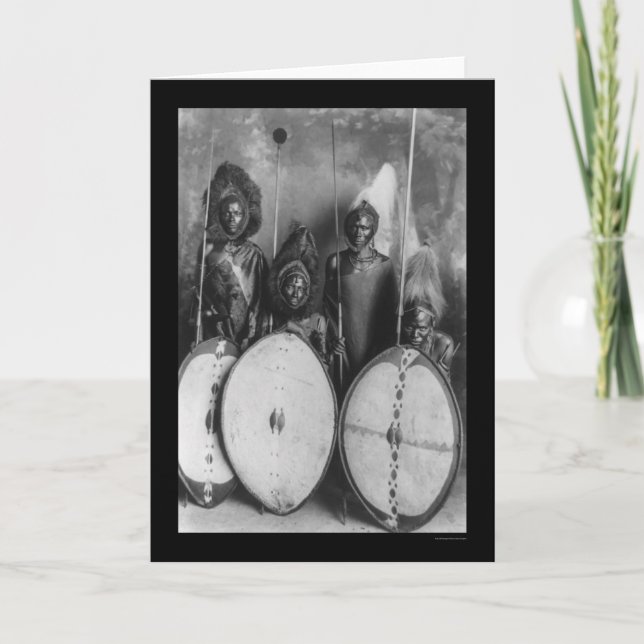 Cartão Masai Warriors Kenya, Africa 1920 (Frente)