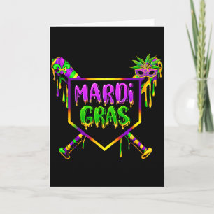 Cartão Máscara de Carnaval de Mardi Gras de Beisebol de S